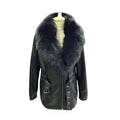 Women’s Genuine Lambskin Leather Jacket with Detachable Fox Fur Collar – Fall / Spring Coat