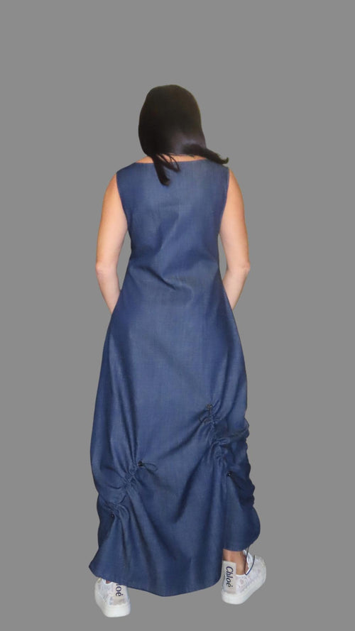 Asymmetric Long Denim Dress –Street Style / Everyday Wear