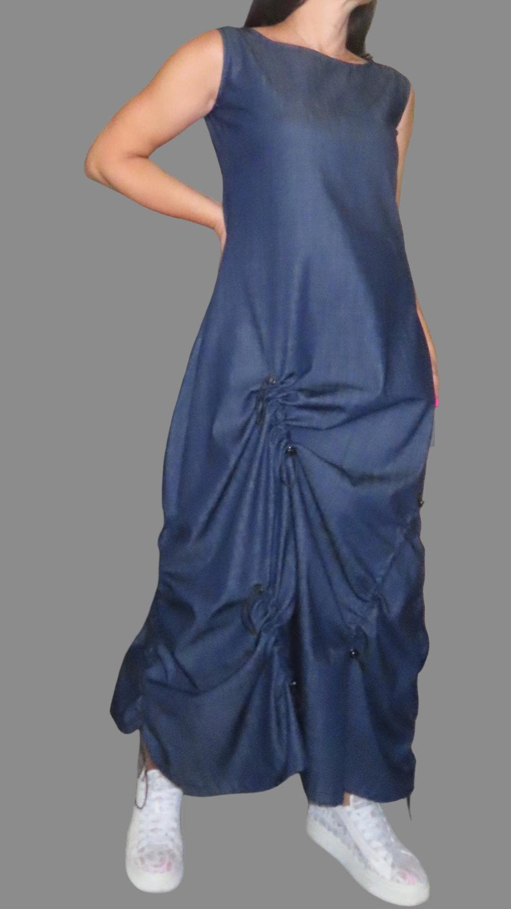 Asymmetric Long Denim Dress –Street Style / Everyday Wear