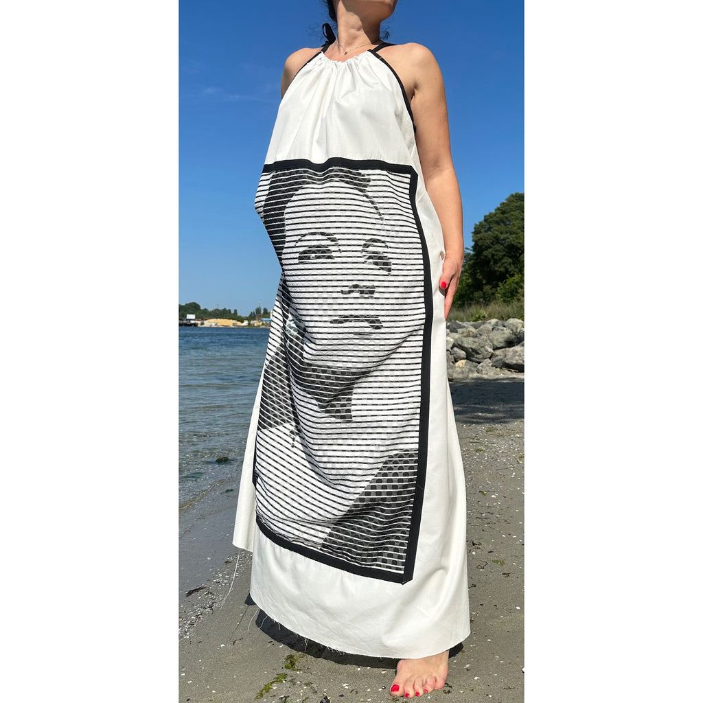 Cotton Halter Dress – Graphic Art Print