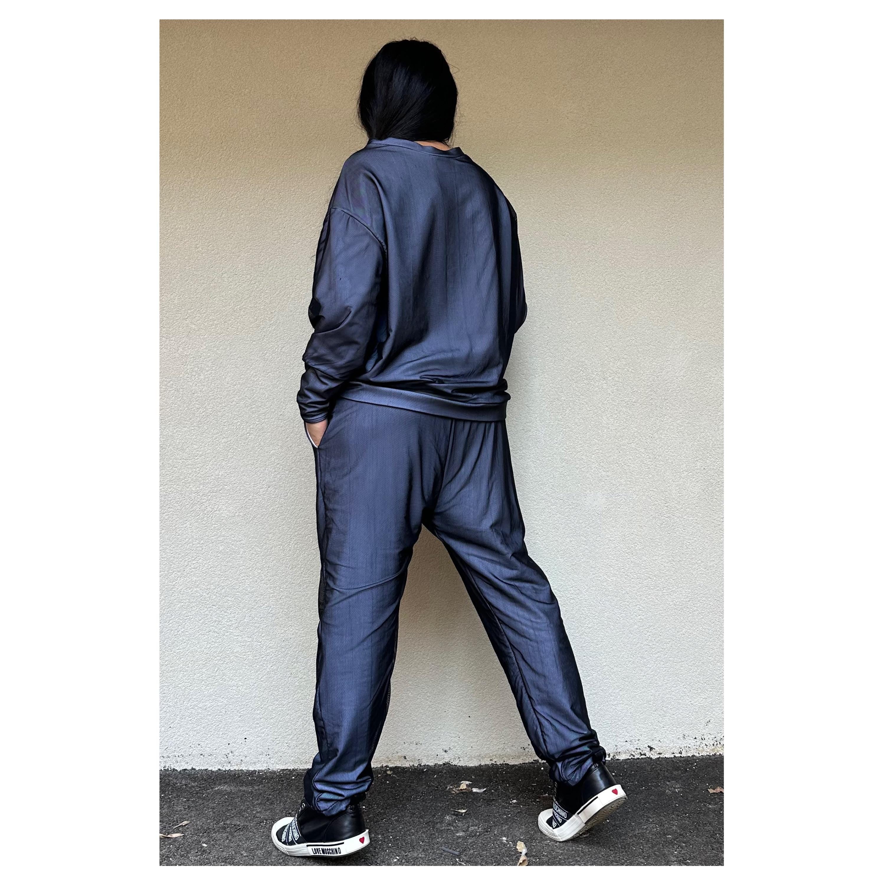 Urban Tracksuit for Women – Cotton Mesh Joggers and Loose Blouse Set