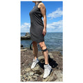 Dark Grey Cotton Tunic Top: Casual Tank Dress