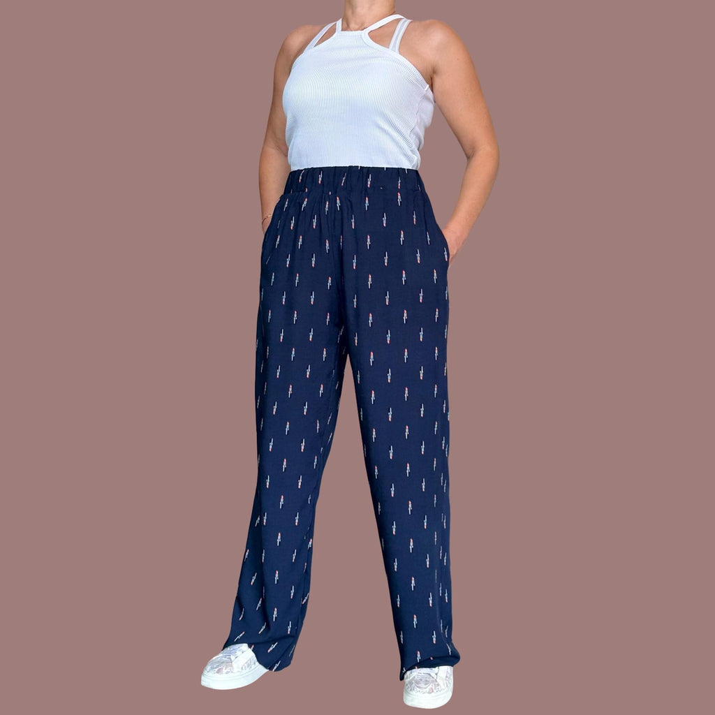 Summer Cotton Pants for Women – High Waist, Side Pockets /  Lightweight Fabric