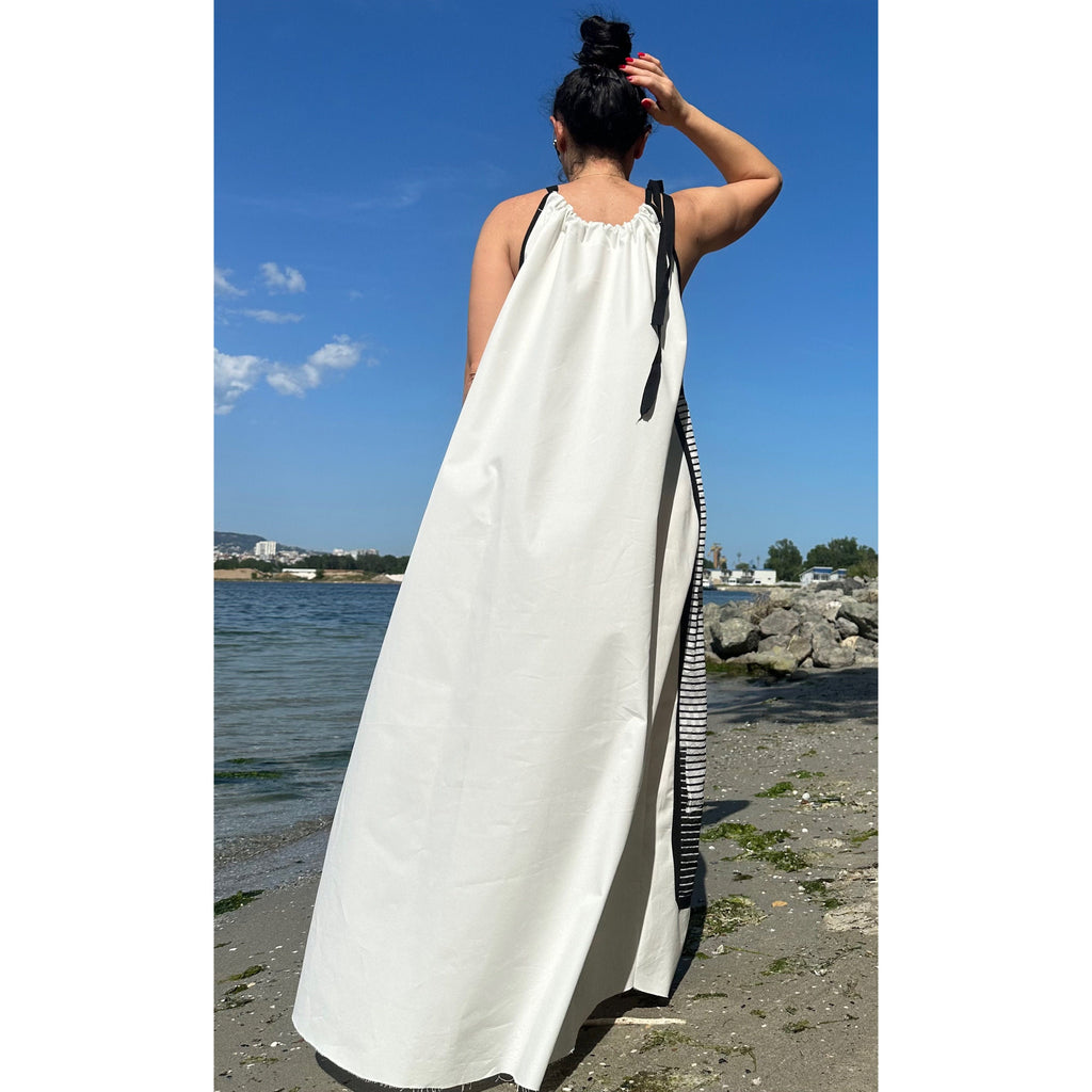 Cotton Halter Dress – Graphic Art Print