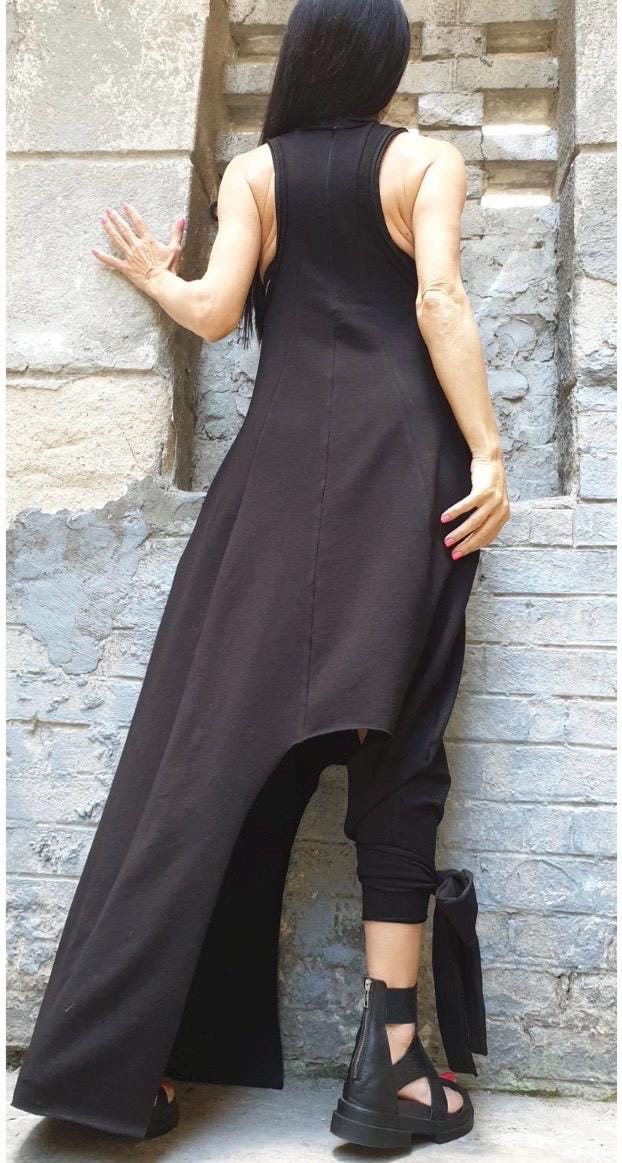 Asymmetrical White Sleeveless Dress / Modern Minimalist Design