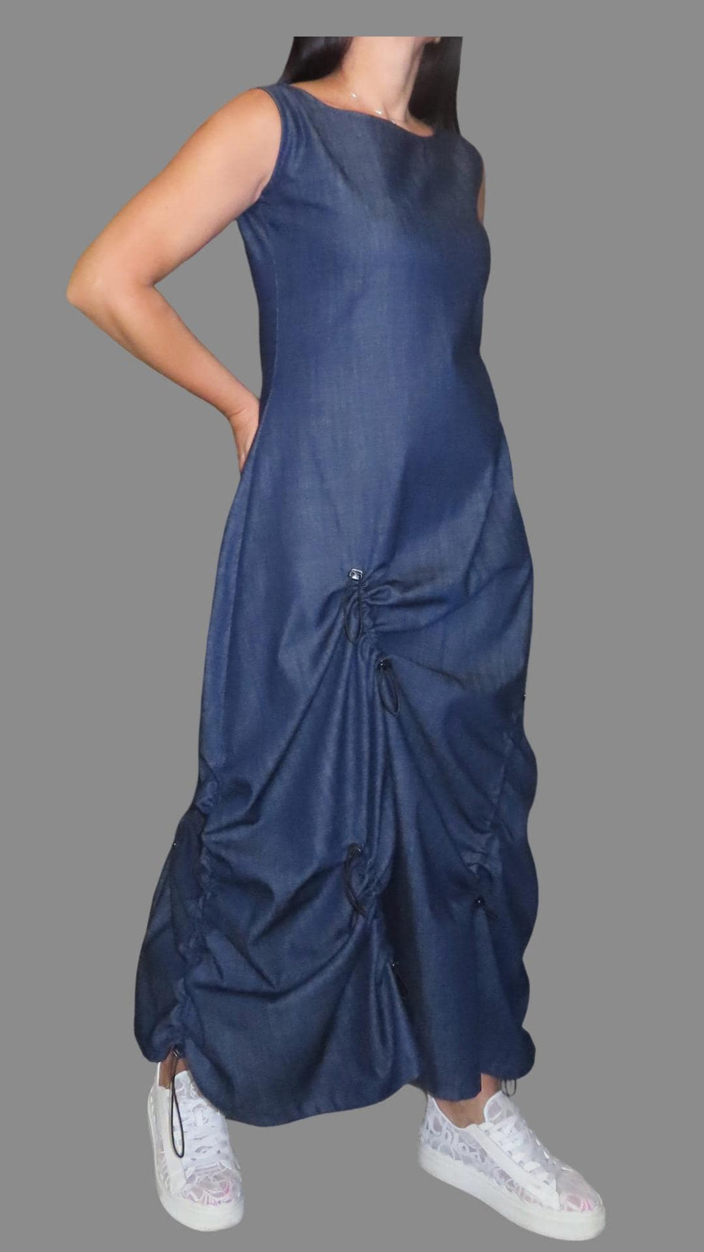 Asymmetric Long Denim Dress –Street Style / Everyday Wear