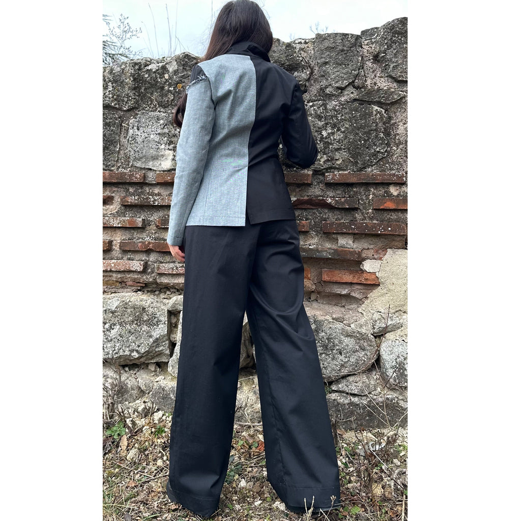 Two-Tone Women’s Blazer – Cotton and Denim /Extravagant Jacket