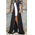 Asymmetric Maxi Black Dress – Long Cotton Dress with Side Slit / Urban Elegant Evening Dress / Short Sleeve Summer Dress