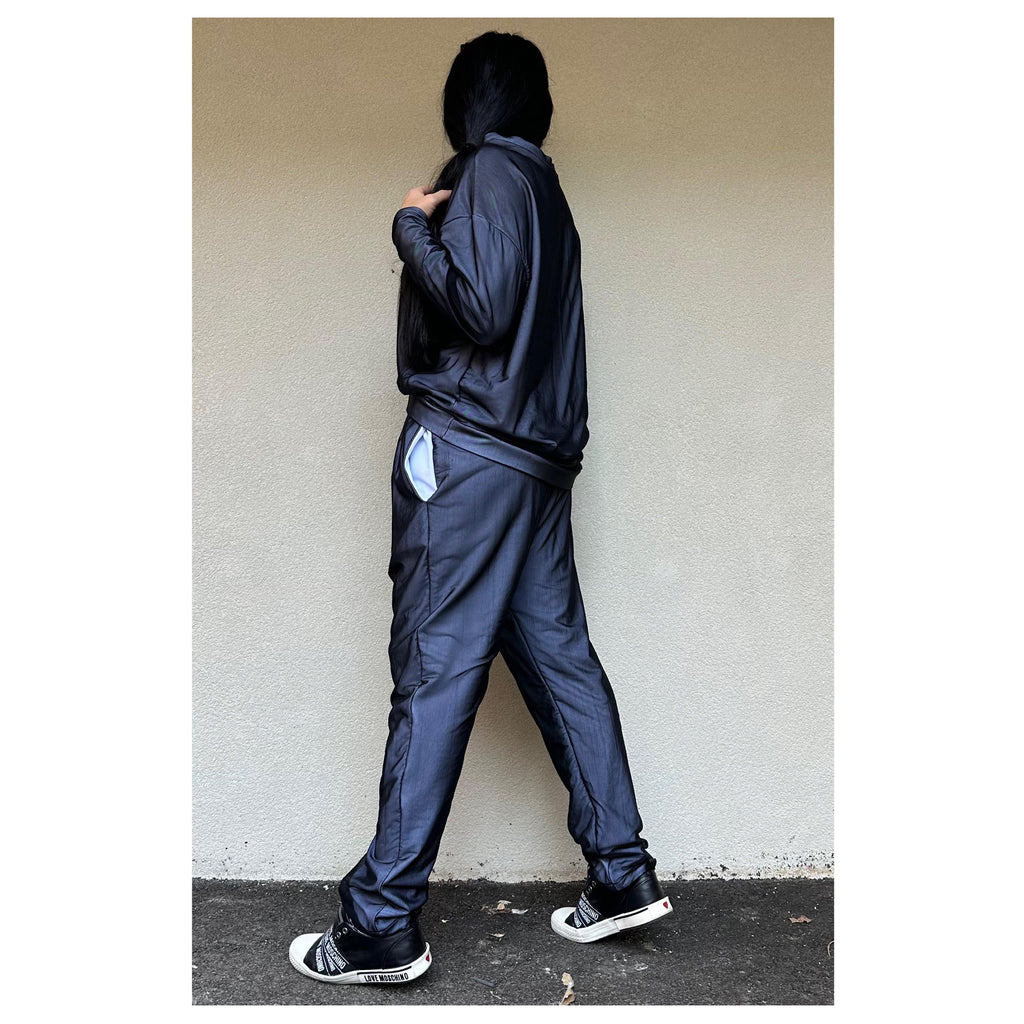 Urban Tracksuit for Women – Cotton Mesh Joggers and Loose Blouse Set