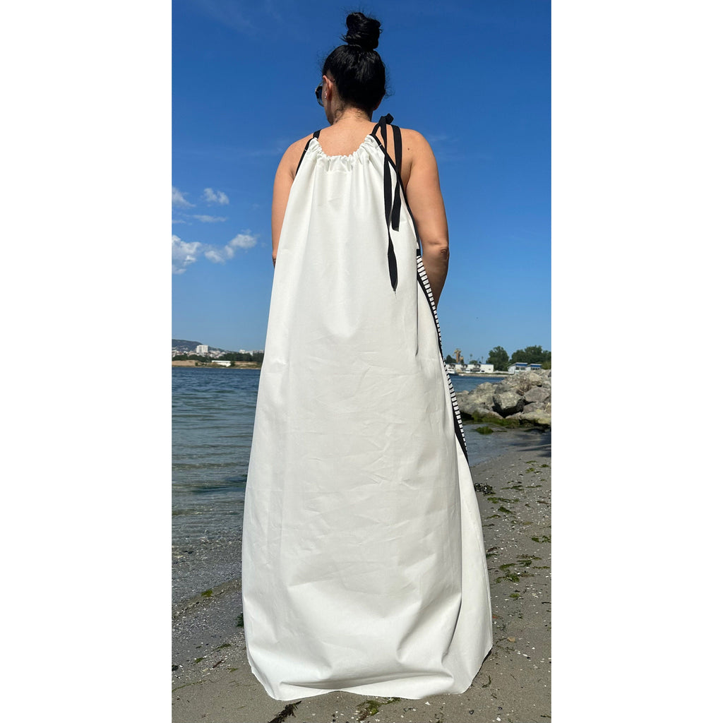 Cotton Halter Dress – Graphic Art Print