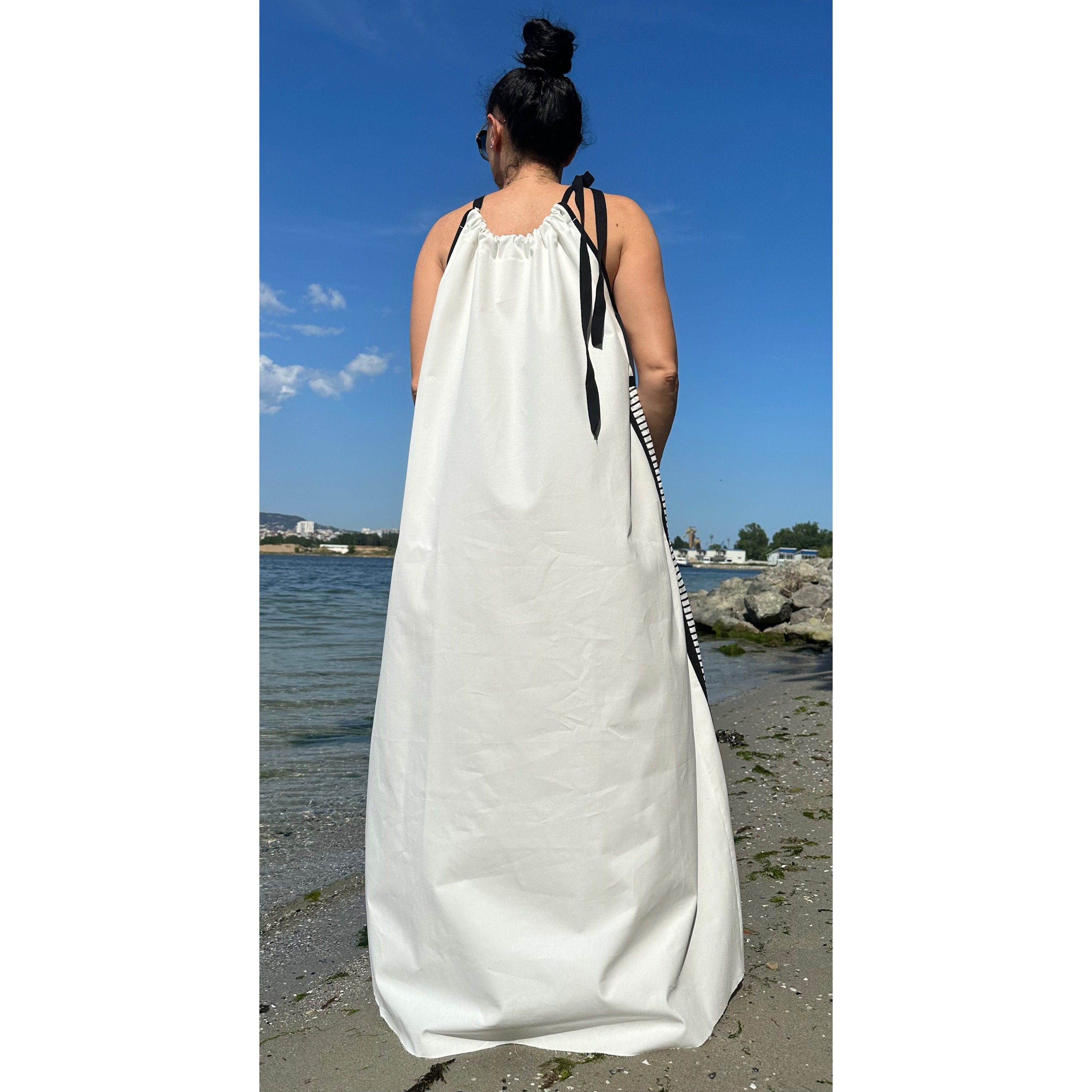Cotton Halter Dress – Graphic Art Print