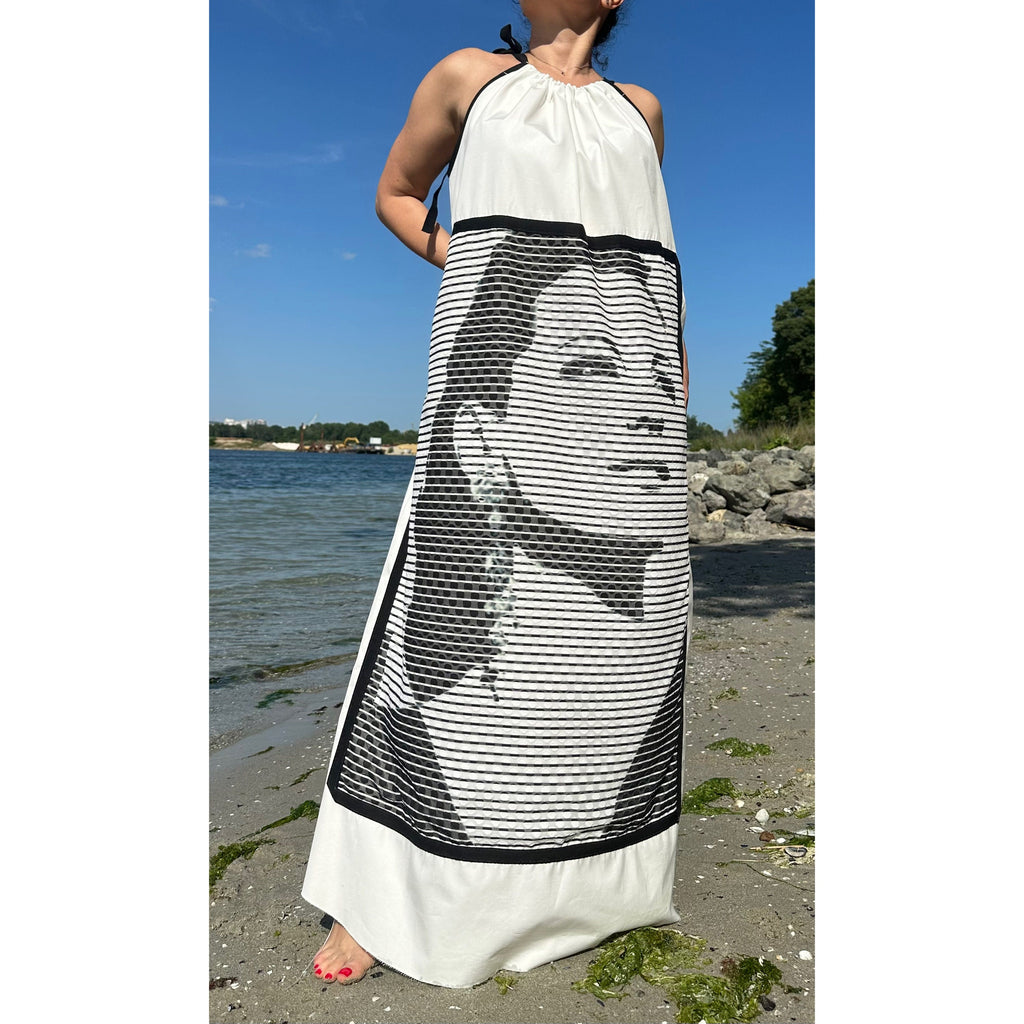 Cotton Halter Dress – Graphic Art Print