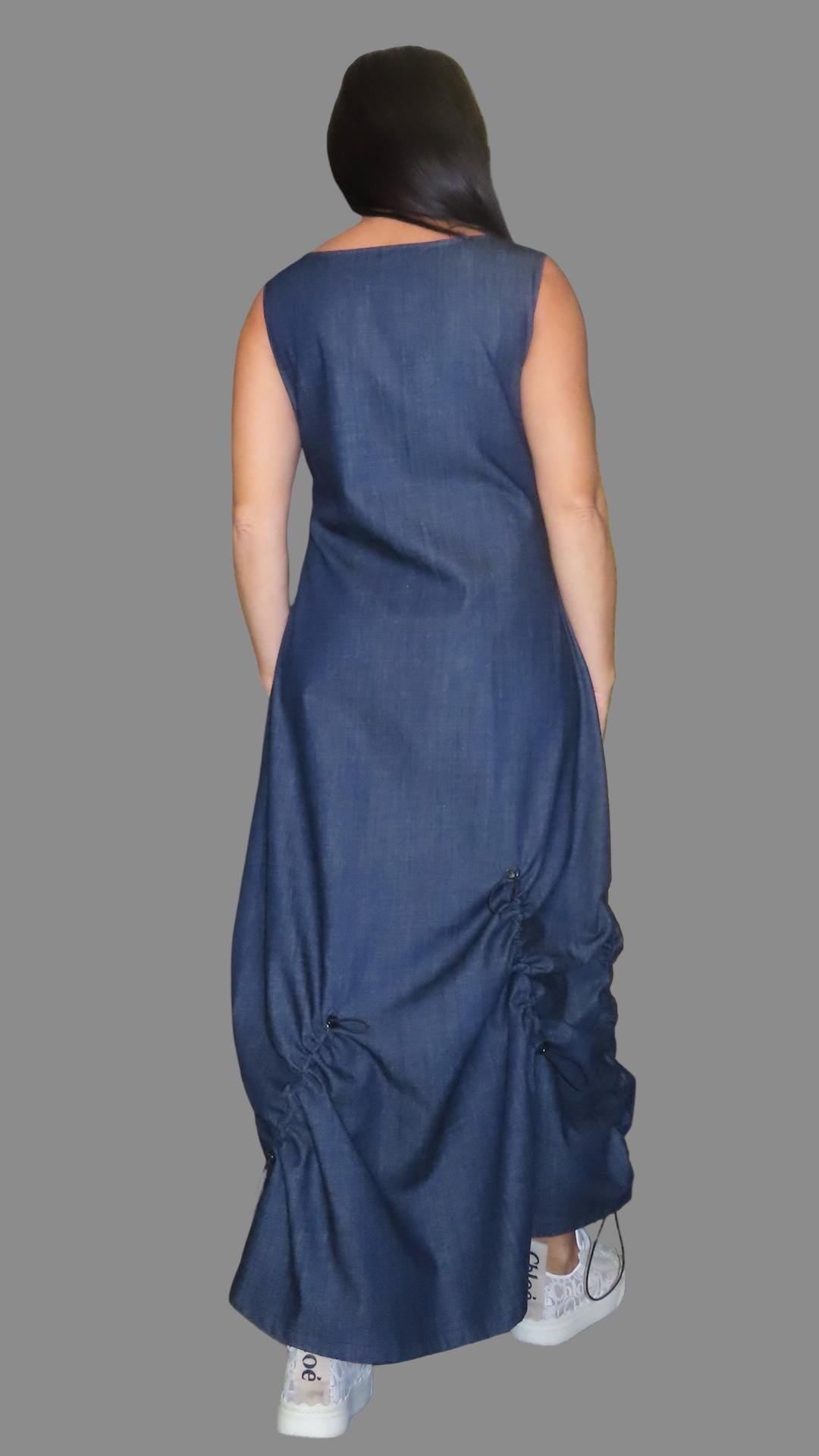 Asymmetric Long Denim Dress –Street Style / Everyday Wear