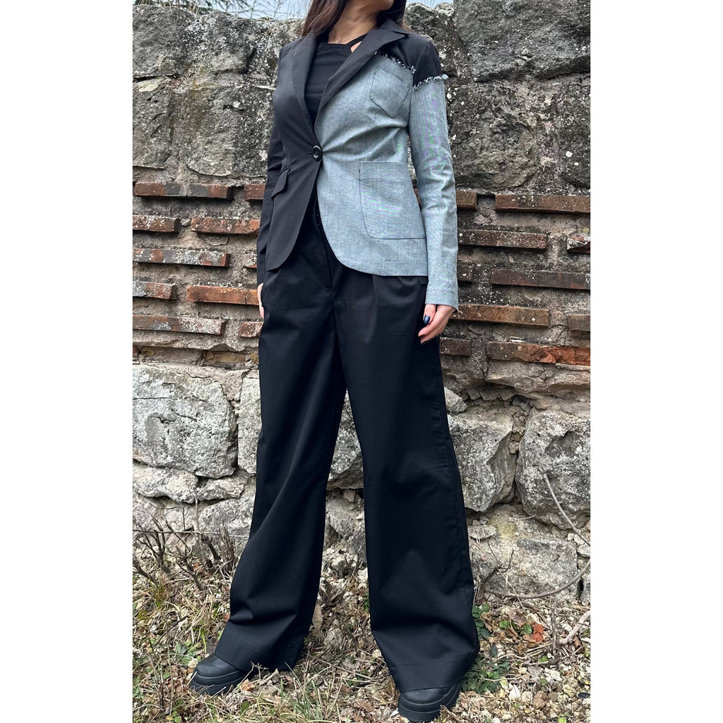 Two-Tone Women’s Blazer – Cotton and Denim /Extravagant Jacket
