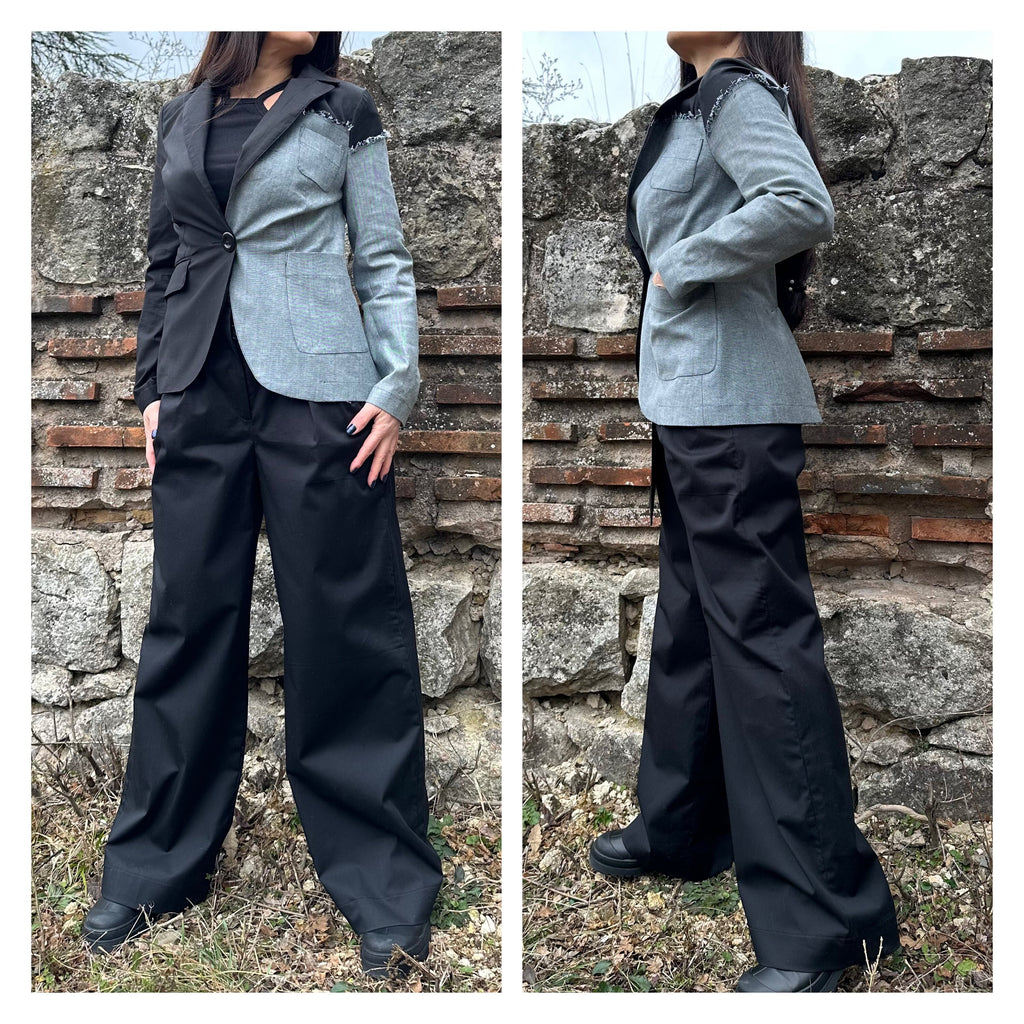 Two-Tone Women’s Blazer – Cotton and Denim /Extravagant Jacket