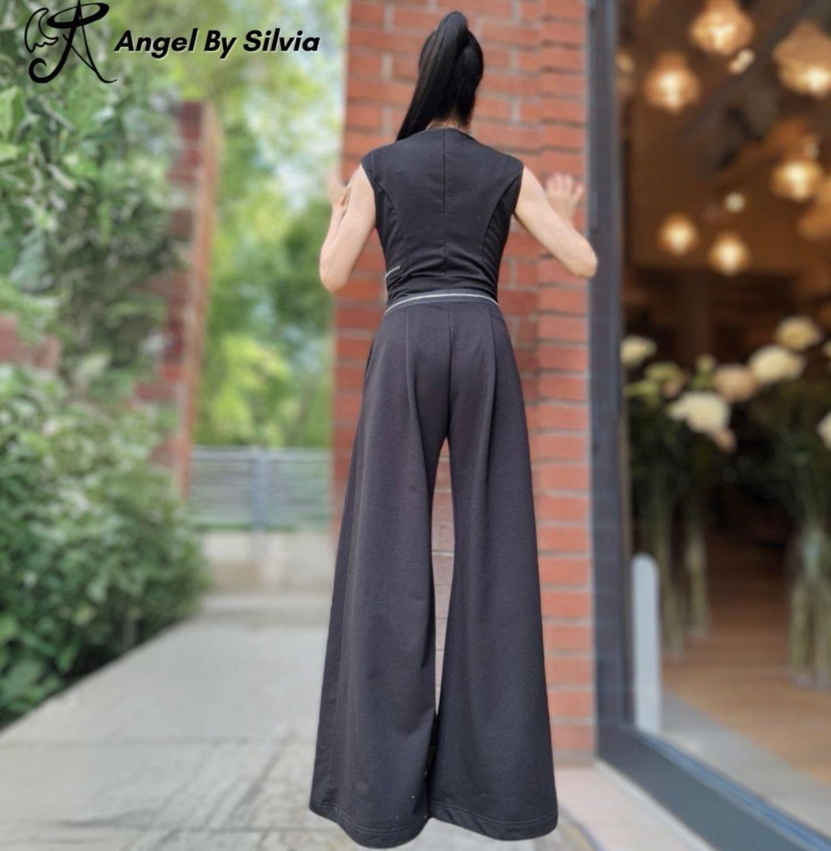 Black Cotton Wide Leg Jumpsuit with Zippers – Sleeveless Avant Garde Overall
