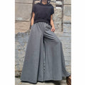 Grey Ultra Wide Leg Palazzo Pants – Loose Skirt Trousers