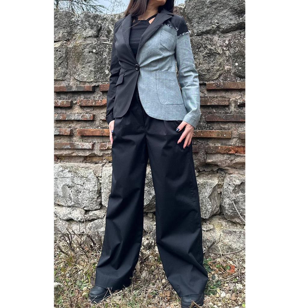 Two-Tone Women’s Blazer – Cotton and Denim /Extravagant Jacket