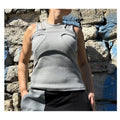 Grey Asymmetric Cotton Tank Top: Extravagant Sleeveless Blouse