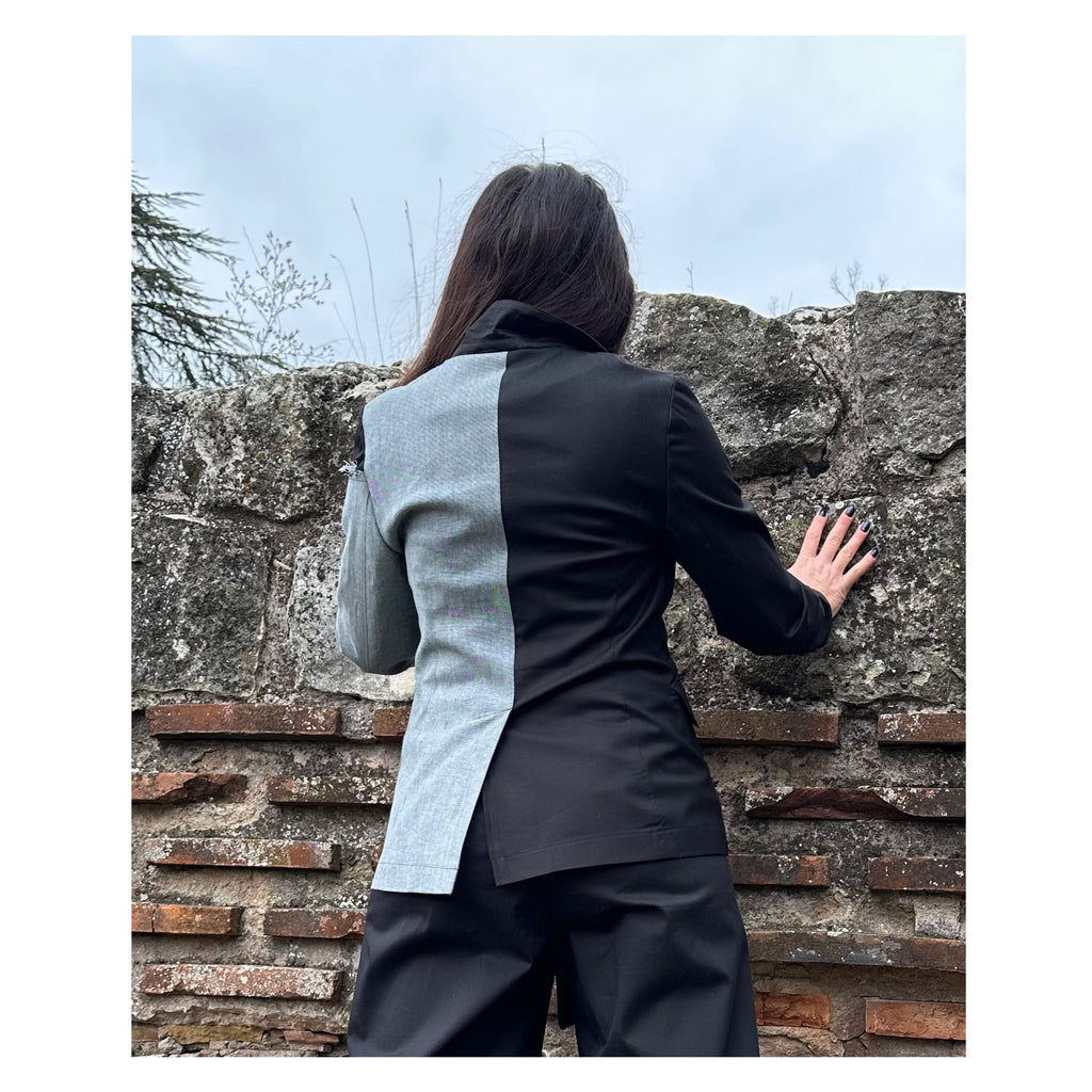 Two-Tone Women’s Blazer – Cotton and Denim /Extravagant Jacket