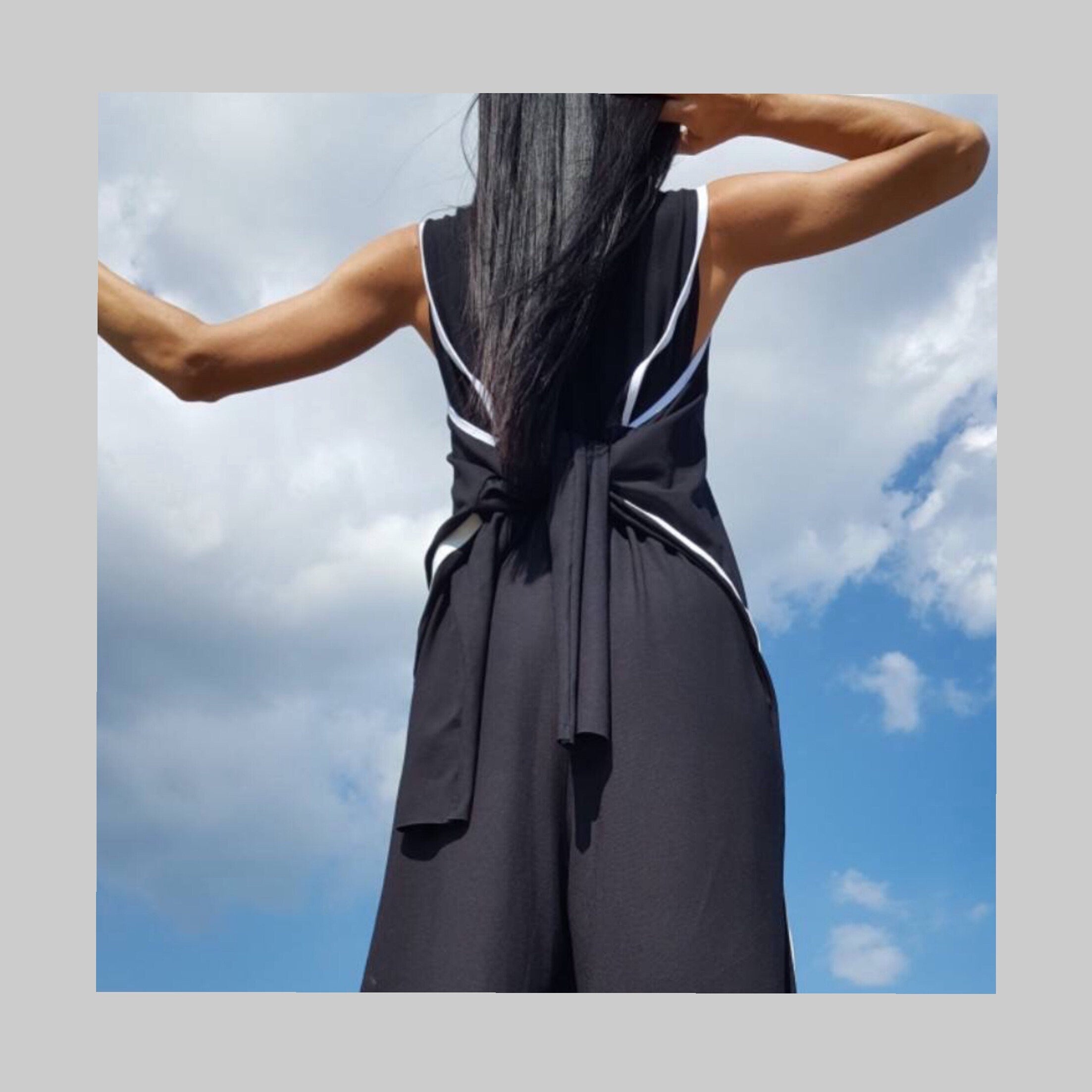 Sleeveless Wide Leg Cotton Jumpsuit: Extravagant Casual Overalls