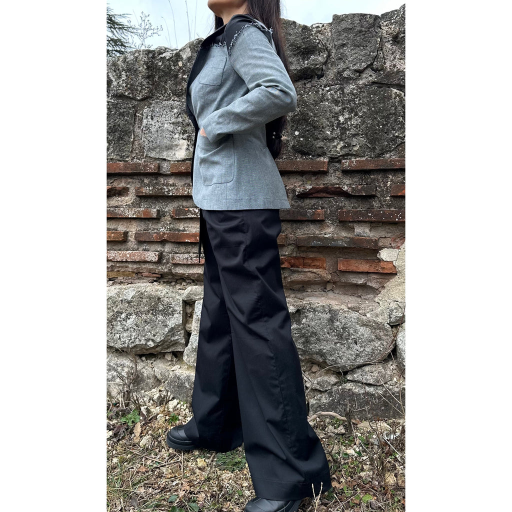 Two-Tone Women’s Blazer – Cotton and Denim /Extravagant Jacket