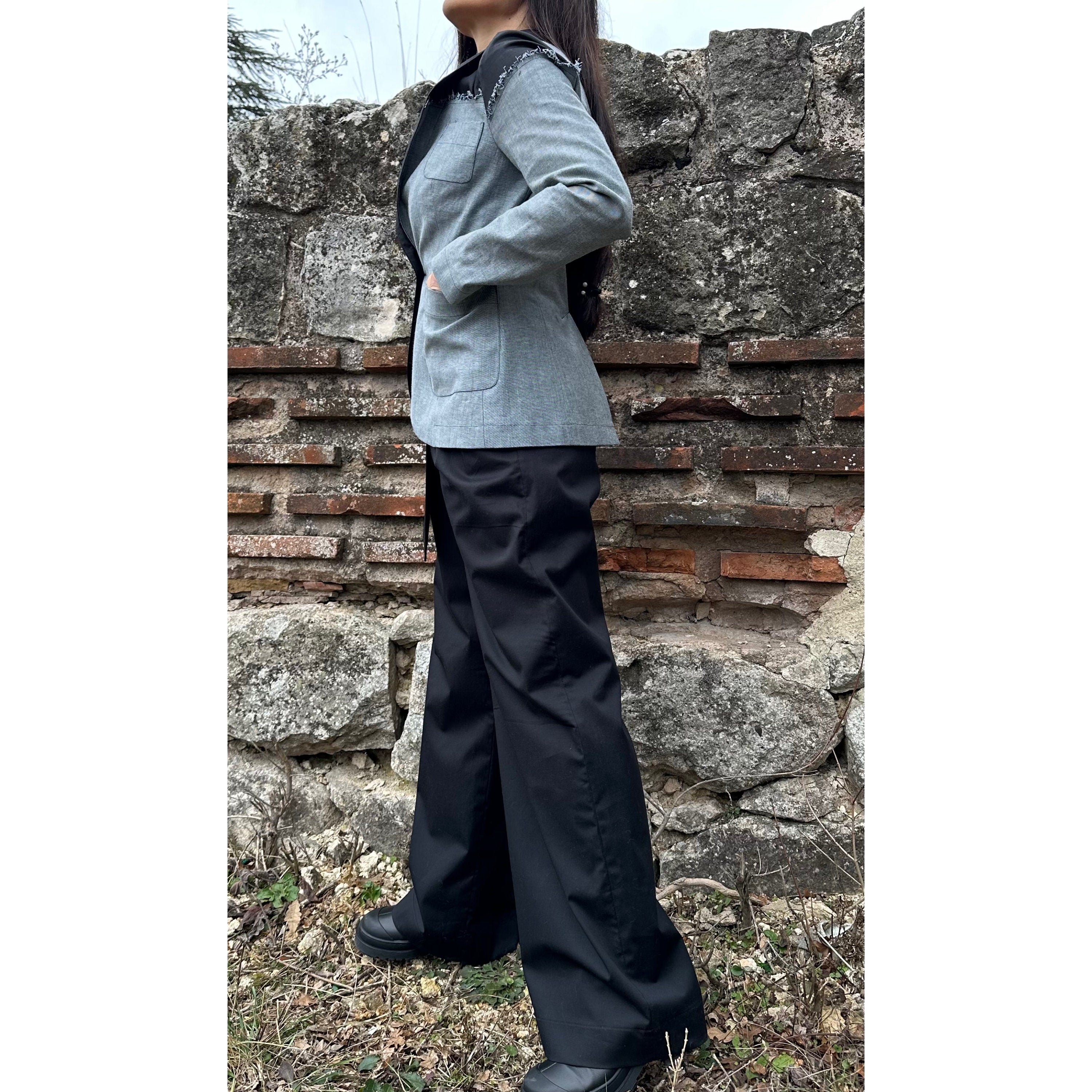 Two-Tone Women’s Blazer – Cotton and Denim /Extravagant Jacket