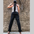 Women’s Casual Cotton Pants – High-Waist Elastic Trousers with Side Pockets / Everyday Straight-Leg Pants / Minimalist Soft Fabric Pants