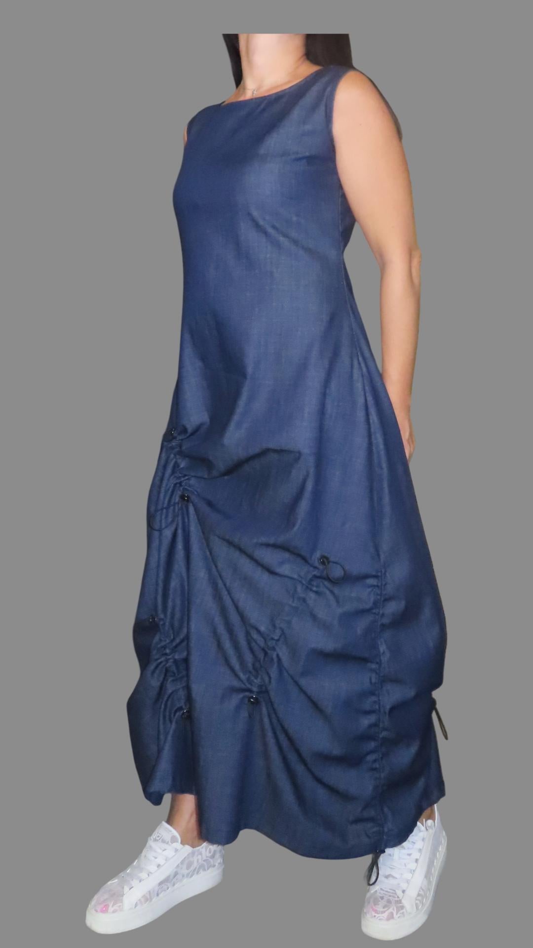 Asymmetric Long Denim Dress –Street Style / Everyday Wear