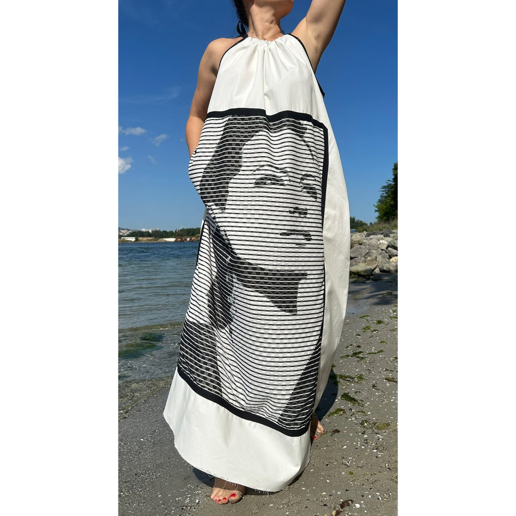 Cotton Halter Dress – Graphic Art Print