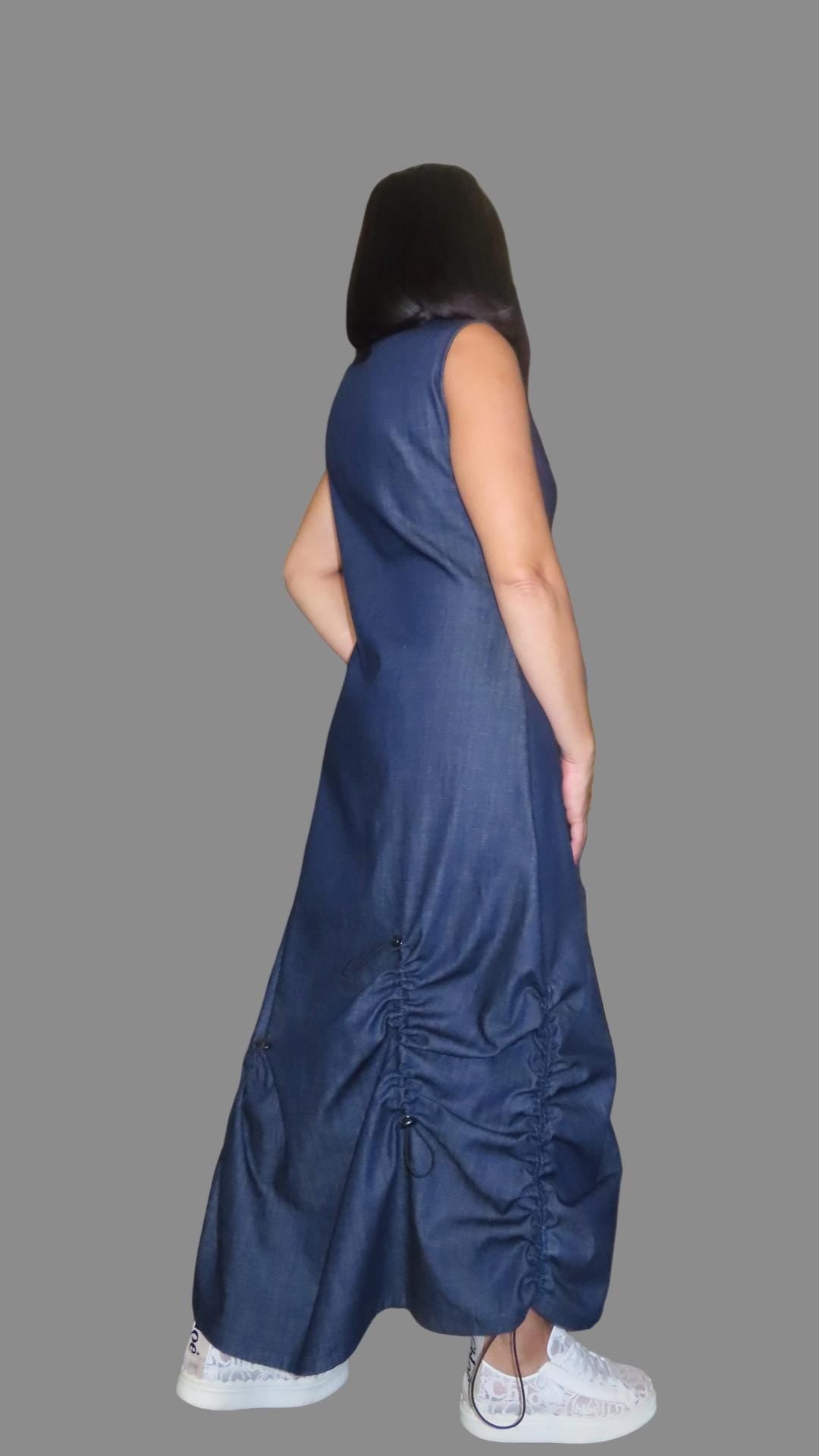 Asymmetric Long Denim Dress –Street Style / Everyday Wear