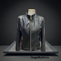 Women’s Genuine Python Leather Jacket - Classic Zip-Up Snakeskin Coat