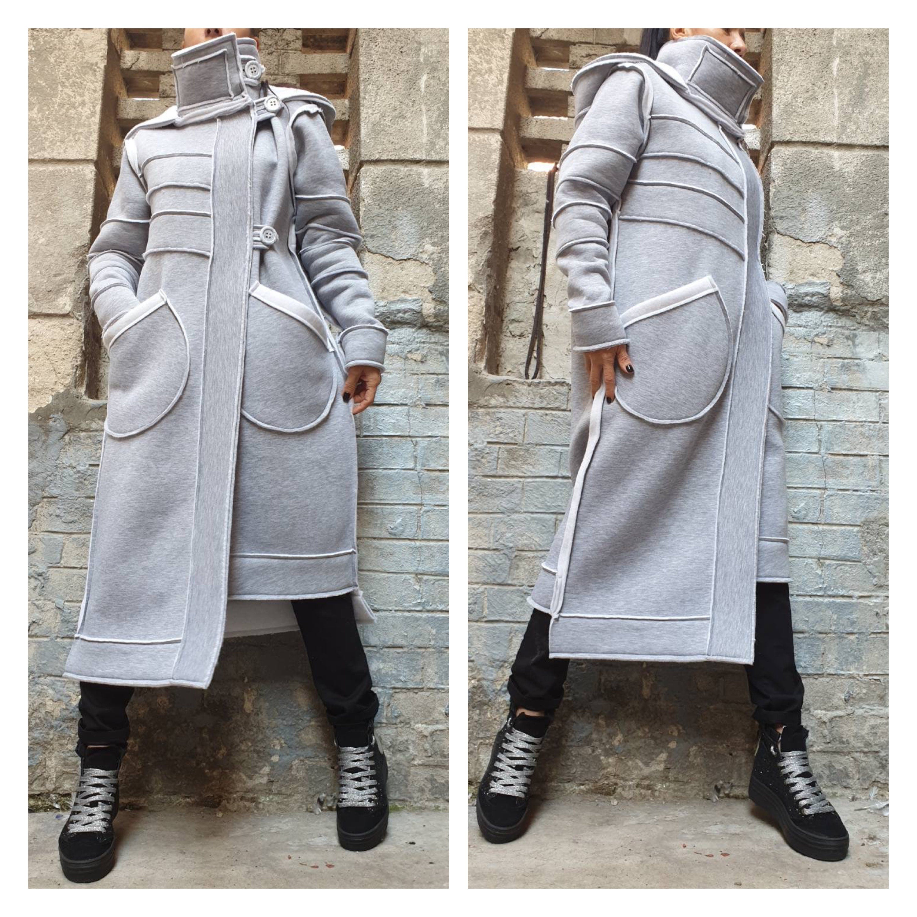 Women’s Asymmetric Winter Vest Coat with Hood – Heavyweight Sweatshirt Fabric Jacket with Large Pockets